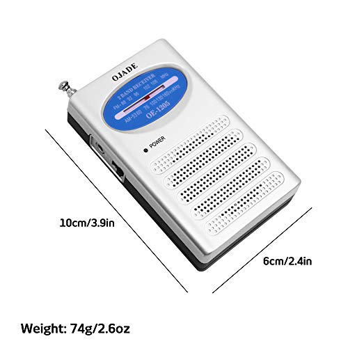 image for Portable Pocket Transistor Radio with Earbud Headphones, SourceTon Bat
