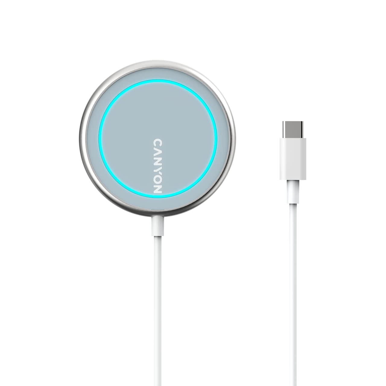 Canyon Wireless Charging Station for iPhone WS-100 - Silver Charging Pad for QI-Integrated Smartphones, Watches & Headphones - Apple Compatible