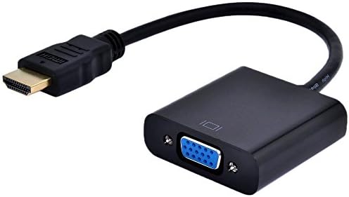 Hosyl HDMI to VGA Video Converter Adapter (Male Input to Female Output) with Cable 1080p For PC Laptop DVD HDTV PS3 XBOX 360 and other HDMI Devices（Black）