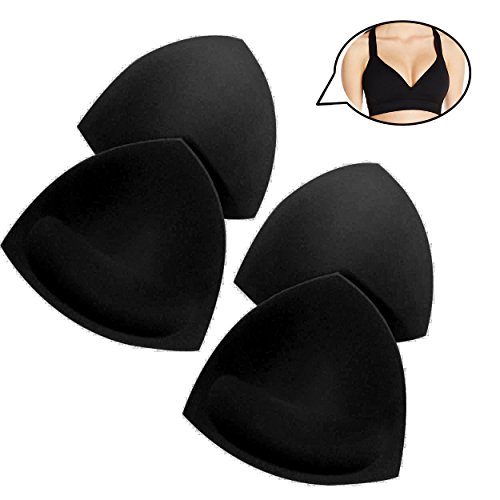 BBgoto 2-pair Women's Sports Bra Pad Bra Insets for Bikini Top Yoga Bra Cup (B/C CUP, Black)
