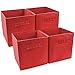 Sorbus Foldable Storage Cube Basket Bin (4 Pack, Red)