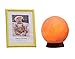 6inch 8-9Lbs Himalayan Salt Lamp Globe Hand Carved from Crystal Rock Salt Nightlight on Wood Base with Dimmer Control, Light Bulb by Oumai
