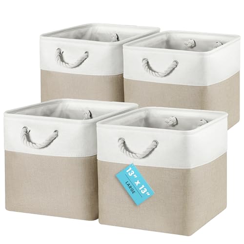 OrganiHaus Aufbewahrungsbox 33x33x33 cm 4er-Set, Aufbewahrungsbox Stoff, Kallax Boxen, Faltbare Regalkorb, Ablagekörbe für das Kinderzimmer, Körbe für