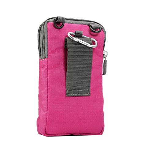 PT Universal Multipurpose Case Pouch Nylon Sporty Smartphone Holster Belt Clip Waist Bag for iPhone X XS XS MAX 8 7 6 Plus Samsung Galaxy S8 S9 Plus S7 Edge Note 8,9 (Pink) - Thumbnail 2