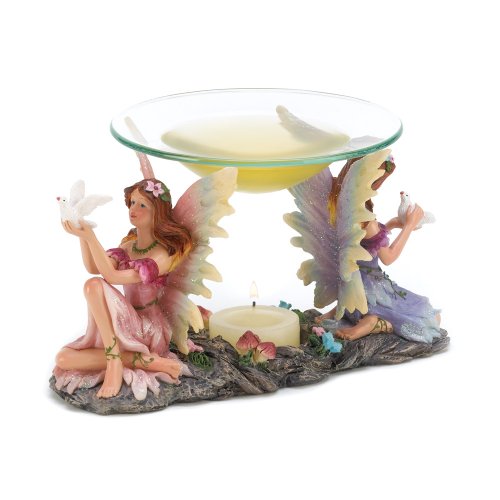 Gifts & decor mythical twin fairies oil warmer teal…