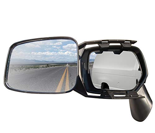 Motorup America Safety Tow Mirror Fits Select Vehicles Car Truck Van SUV - Black