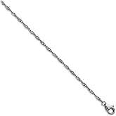 JewelryWeb Platinum Polished 1.25mm Singapore Chain Necklace 20 Inch Chain Necklace for Women and Men