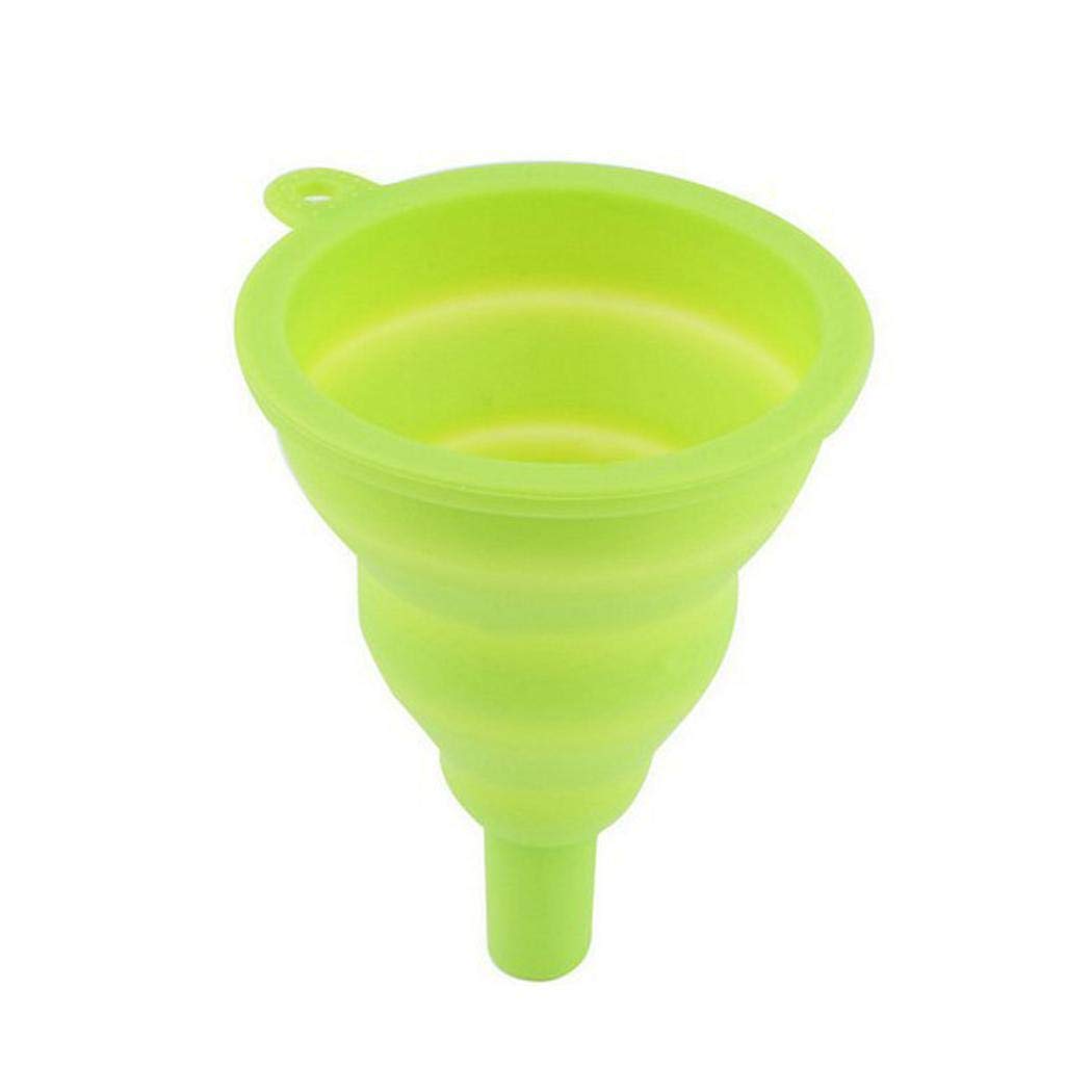Xixini 1Pcs Useful and Durable Home Kitchen Silicone Portable Collapsible Funnel Random Color