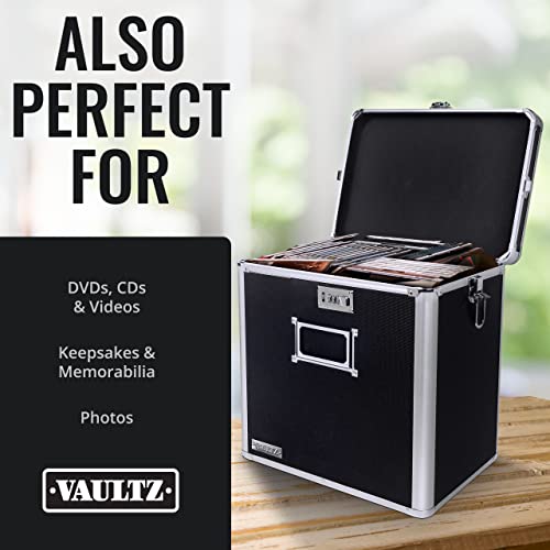 Vaultz Vinyl Record Storage Box Locking 50 Album Holder & Organizer
