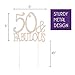 Ella Celebration 50 & Fabulous Cake Topper for 50th Birthday Party Rose Gold Decoration Supplies (50 & Fabulous Rose Gold)