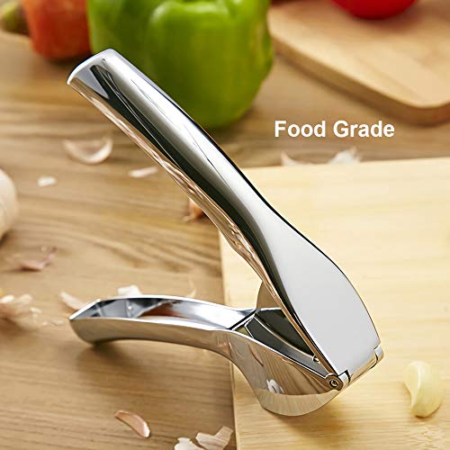 Garlic Press Crusher and Mincer with Sturdy Construction - Professional Food Grade, Rust proof, Easy Squeeze and Clean, Dishwasher Safe, By Venoya