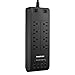 POWERADD 8-Outlet Surge Protector Power Strip with 4 Smart USB Charging Ports (5V/5A) and 6ft Heavy Extension Cord, 4500 Joules - Black