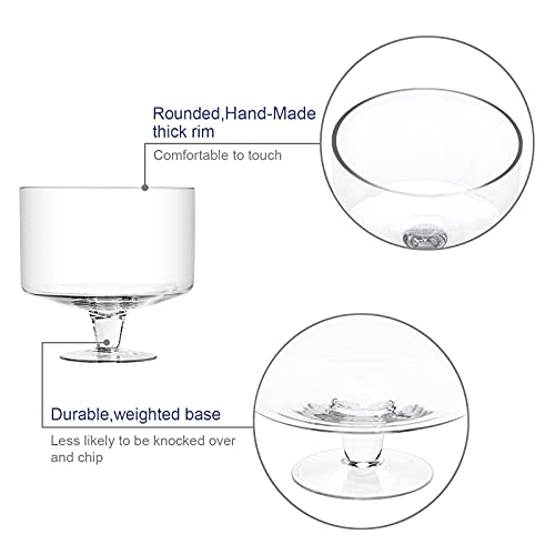 CREATIVELAND Trifle bowl Glass CrystalClear Set of 1, 116oz(3.3L