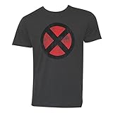 Marvel Comics Men's X-Men Logo T-Shirt - Medium, Charcoal Gray