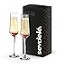 Premium Champagne Glasses Set - sevdele Love Series Toasting Flutes Wedding Set - Stylish Champagne Glass Set for Engagements - Affordable, Durable Champagne Flutes, Hand Blown - Rose Gold Set of 2