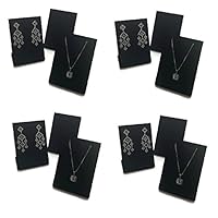 FlanicaUSA 12 pcs Black Velvet Pendant Chain Necklace and Earring Display Stand 3.5"