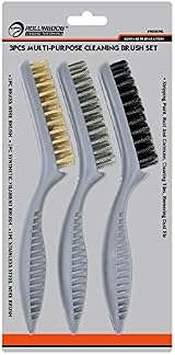 3PC Cleaning Brush Set Stainless Steel Brass Nylon Dust Paint Rust view 5