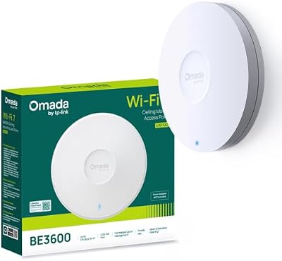 Omada EAP720 WiFi 7 ponto de acesso BE3600 planfonier, dual band 4 flow, 1 porta, suporte PoE+ de 2,5 Gigabit, cobre até 140㎡, 250+ clientes simultâneos, roaming transparente, Omada Mesh