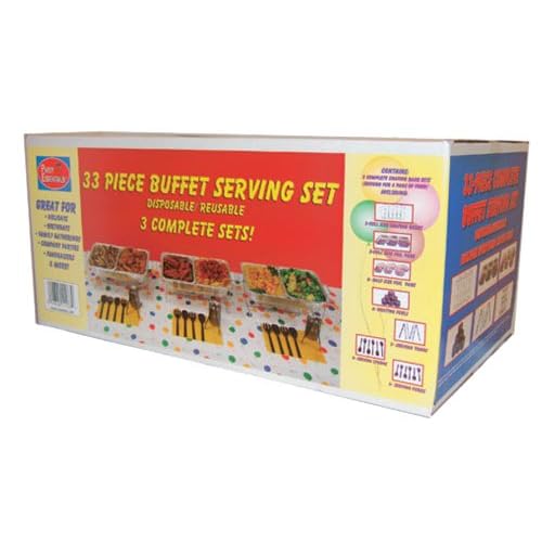 Party Essentials UPK-33 33 Piece Party Serving Kit, Includes Chafing Kits and Serving Utensils image