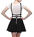 Urban CoCo Womens Elastic Waist Pleated Short Braces Skirt (Small, Black)