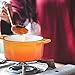 Small Dutch Oven - Enamel Cast Iron Enamel Coating Cookware Casserole with Lid 0.85 Quart Sunset Orange Cocotte Versatile Saucepan with Lid Stew Pot