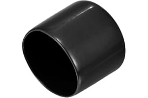 uxcell 4pcs Rubber End Caps 1 3/8"(35mm) ID Vinyl Round End Cap Cover Screw Thread Protectors Black, 30mm Height
