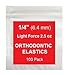 1/4 Inch Orthodontic Elastic Rubber Bands, 100 Pack, Natural, Light 2.5 Ounce Small Rubberbands Dreadlocks Hair Braids Fix Tooth Gap, Free Elastic Placer for Braces
