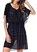 Costyleen Womens Summer Sexy See-through Bikini Cover up Sun Protective Beach Dress,Black,X-Large
