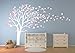 LUCKKYY Tree Blowing in The Wind Tree Wall Decals Wall Sticker Vinyl Art Kids Rooms Teen Girls Boys Wallpaper Murals Sticker Wall Stickers Nursery Decor Nursery Decals (Light White Purple+Pink)