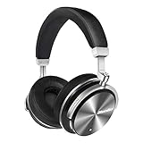 Bluedio T4s Active Noise Cancelling Bluetooth Headphones Over Ear with Mic, 57mm Driver Swiveling Wireless Headset, Wired and Wireless headphones for Cell Phone/ TV/ PC (Black)