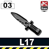 L17 Combat Knife 3 Pack in Black - Custom Minifigure Pieces