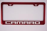Chevy Camaro Red Stainless Steel License Plate Frame