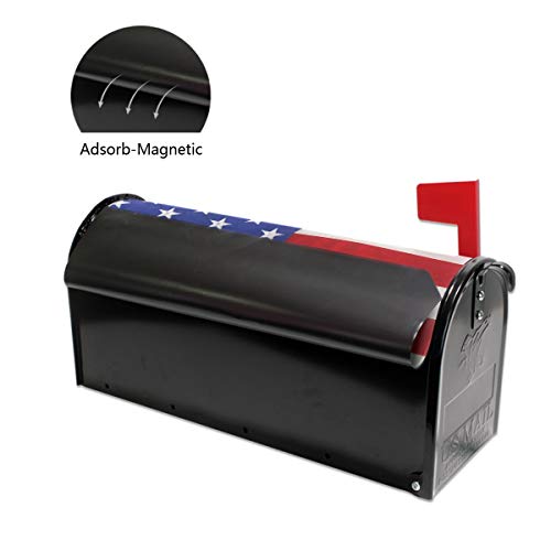 JOYPRINT Magnetic Mailbox Cover American USA Flag Animal Dog, Oversize 25.5" x 21" Mailbox Wrap Cover Home Garden Decoration