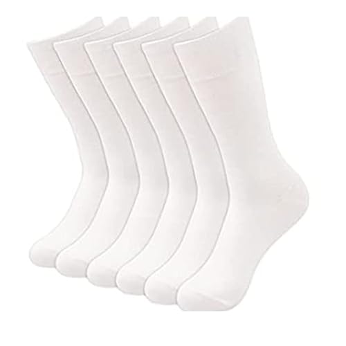 Womens Multipack 6 Pairs of White Socks - Ladies Fresh All Day Socks for Work, Home, Sports, Running, Walking, Gym - Cotton Socks Size 4-7