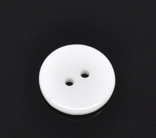 100 White Round 23mm Resin Buttons with 2 Sewing Holes. for Clothes Making, Art, Scrapbooking, and Many Other Crafts — image 1