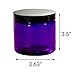 Purple 16 oz PET Plastic (BPA Free) Large Refillable Jar with Smooth Black Lids- (6 Pack)