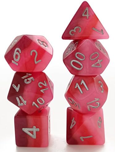 Hengda dice Polyhedral 7-Dice Set Gradient Color Gaming Dice for Dungeons and Dragons DND RPG MTG Table Games Dice