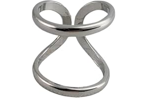 Solid 925 Sterling Silver Double Band Wide Open Adjustable Design, Splint Arthritis Support Handmade Ring