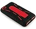 Bastex Heavy Duty Hybrid Case for Touch 4, 4th Generation iPod Touch - Black Silicone / Red Hard Shell with Kickstand