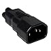 kenable 3 Pin IEC Socket C14 to Cloverleaf Plug C5 Adapter Up to 250V Black