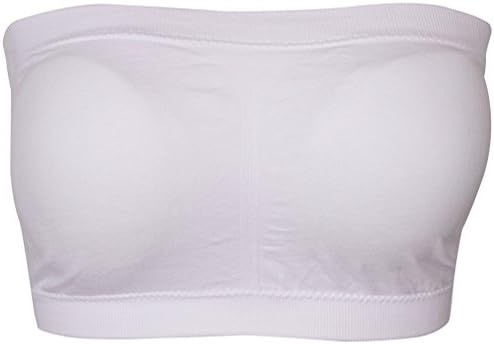 Women's Basic Seamless Tube Top Padded Bras Stretch Strapless Bandeau Bra 1/3 Pack