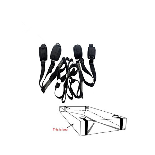 Universally Adjustable Bondage Bed Restraints Kit with Ankle Cuffs and Handcuffs for SexBondage Bed Restraints Set for Sex
