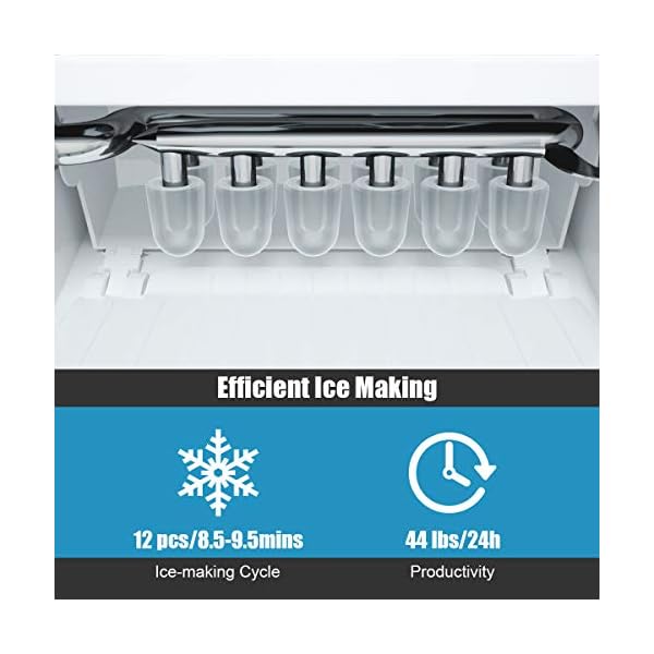 COSTWAY Countertop Ice Maker, 44LBS/24H Ice Machine with Selfclean