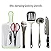 Camp Kitchen Utensil Organizer Travel Set Portable BBQ Camping Cookware Stainless Steel Utensils Travel Kit Outdoor Equipment Cutting Board Tongs Scissors Knife Ladle Spatula