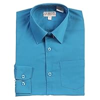 Gioberti Boys Long Sleeve Solid Dress Shirt, Turquoise A, 4