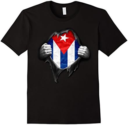 Men's Cuba Flag T Shirt. Proud Cuban Large Black
