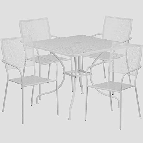 Artistic Designed White Large Bistro Set Karako 5-Piece