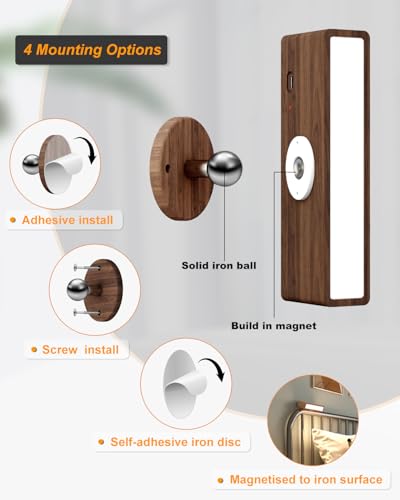 DetarZinLED Wall Lamp for Battery with Remote Control, Applique Ricaricabile da Parete, Adjustable Wall Lamp, Lampada da Parete Senza Fili con 3 Temperature di Colore per Camera, Lampada da Lettura