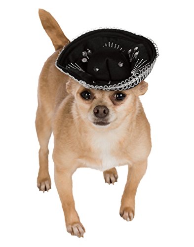 Black & Silver Sombrero Pet Hat