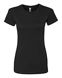 Next Level Apparel Women's CVC Crewneck T-Shirt, Black, Small